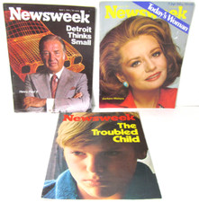 3 Vintage Newsweek Magazines 1970s Barbara Walters Henry Ford II 1974 Lot S3