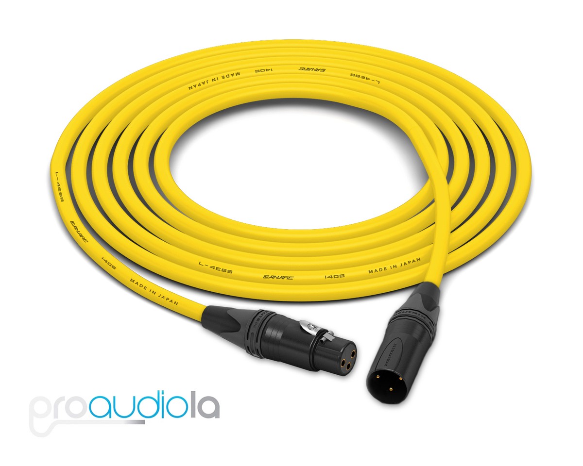 Canare Quad L-4E6S Cable | Neutrik Gold XLR-F XLR-M | Yellow 150