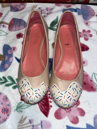 Shoe Bakery Pink Sprinkles Flats Womens Size 7 Donut Design Sweets for your Feet