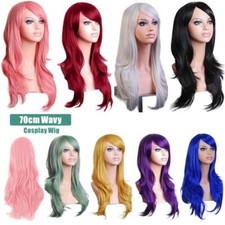 70CM Cosplay Hair Wig Women Long Straight Curly Party Anime Costume Full Wigs