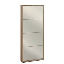 Armadio scarpiera slim noce con 4 ante a specchio Scarpiere scarpe SARMOG