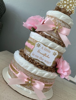 snowflake diaper cake