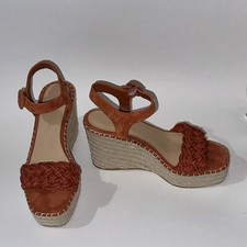 Veronica Beard Espadrille Platform Sandal Women's Reema Orange Shoes US 7 330