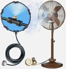 33FT Outdoor Patio Water Mister Mist Nozzle Misting Cooling System Fan Cool Kit