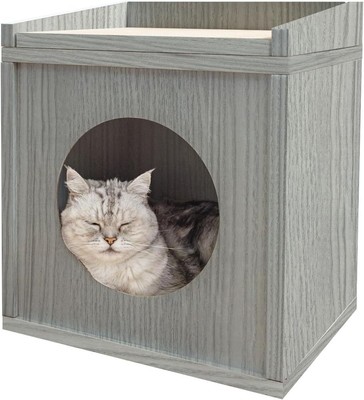 Cat House with Scratcher Platform, Made from Non Toxic, Formaldehyde Free