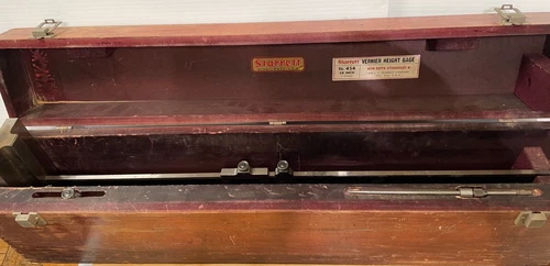 Starrett 454 Vernier Height Gage with Depth Attachment and Case 24" USA