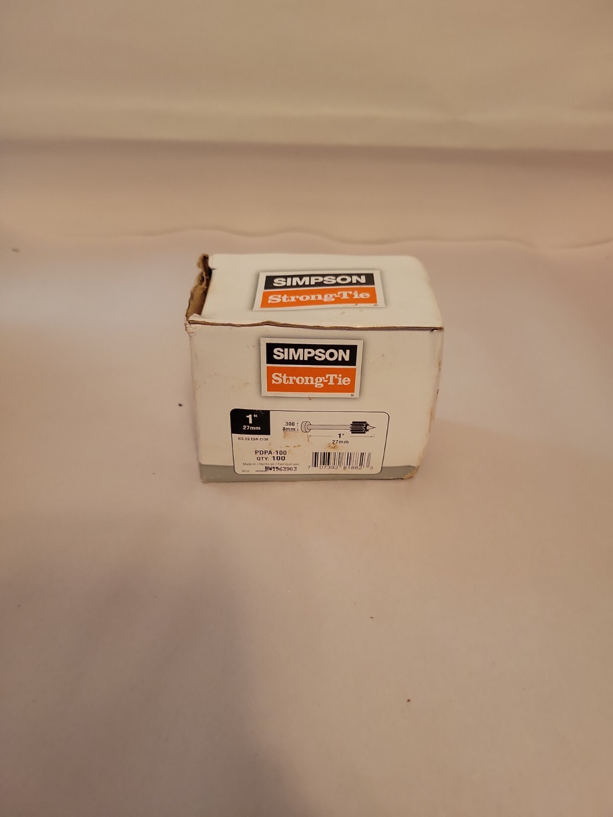 100ct. Simpson StrongTie PDPA100 1" x .157 Drive Pins 100ct POWDER