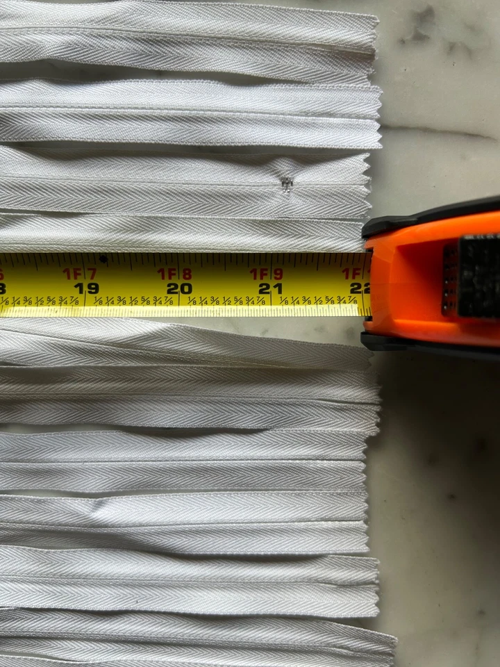 Lot 29 Long 20"~21" long WHITE Invisible-Conceal Closed End Zippers - Image 3 of 4
