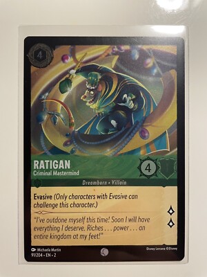 Disney Lorcana FOIL Rise Of Floodborn Ratigan Criminal Mastermind Common 91/204