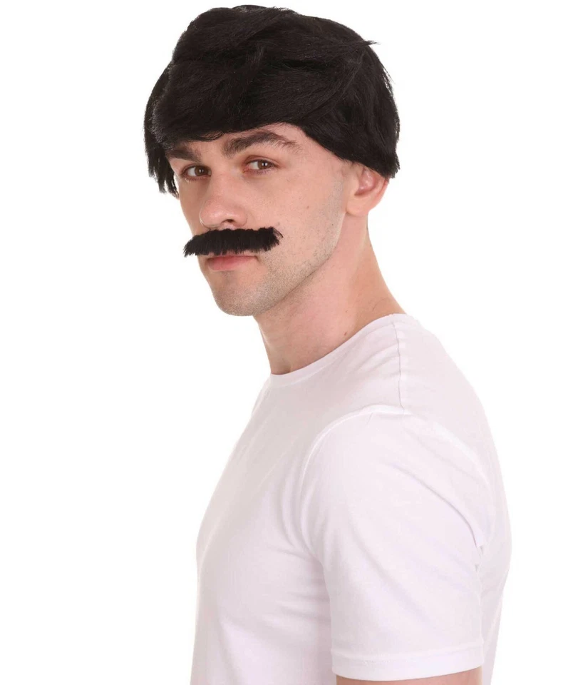 Conjunto de Peluca y Bigote Bob Belcher - Disfraces de Juegos con disfraces de Halloween de programa de televisión negro Foto 4 de 4