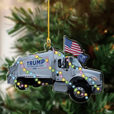 Trump Make Christmas Great Again Ornament 2024 Garbage Truck Ornament