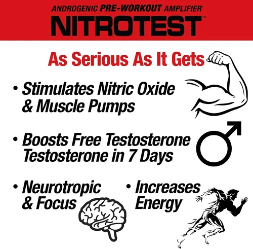 MuscleMeds Nitrotest Test Boosting Hardcore Pre-Workout 30 Servings 2 Flavors