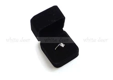 High Quality Black Velvet Ring Gift Square Box Case Jewelry Display