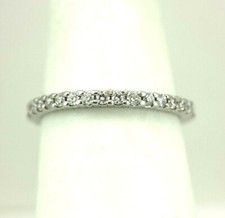 Platinum 0.57ctw round diamond eternity wedding band 2mm ring size 6.25 NEW