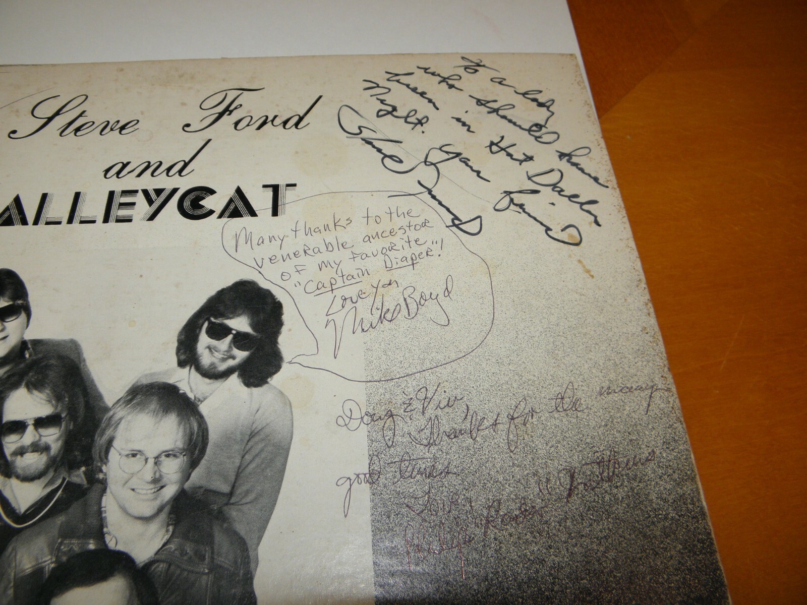1981 Steve Ford and Alleycat LP Private Label Signed 4 Band Members GD+/VG