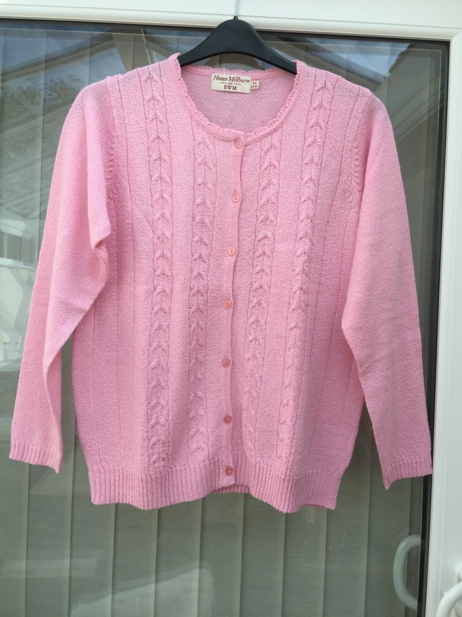Ladies pink cardigan size best sale 14