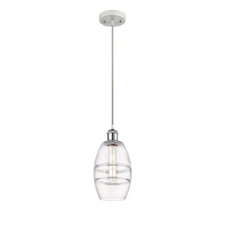 Innovations 516-1P Vaz 1Lt 6" Cord Mini Pendant, WCH/Clear - 516-1P-WPC-G557-6CL