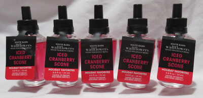 White Barn Bath & Body Works Wallflower Refill Bulb Lot 5 ICED CRANBERRY SCONE