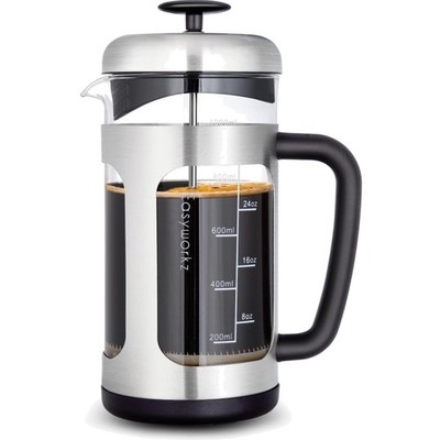 Kaffeebereiter French Press 1000ml Edelstahl Borosilikatglas Kaffee Tee