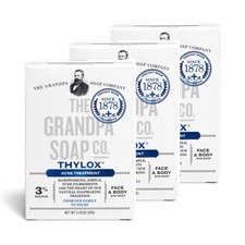 3 Pack The Grandpa Soap Company Thylox Acne Treatment Bar Soap 4.25 Oz