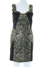AMERICAN RETRO Etuikleid Damen Kleid Gr. DE 36 schwarz-goldfarben Elegant