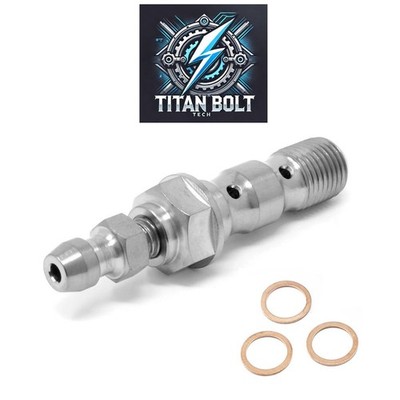 Titanium  Brake Line Double Banjo Bolt with Bleeder M10 x 1.0 for Brembo Ducati