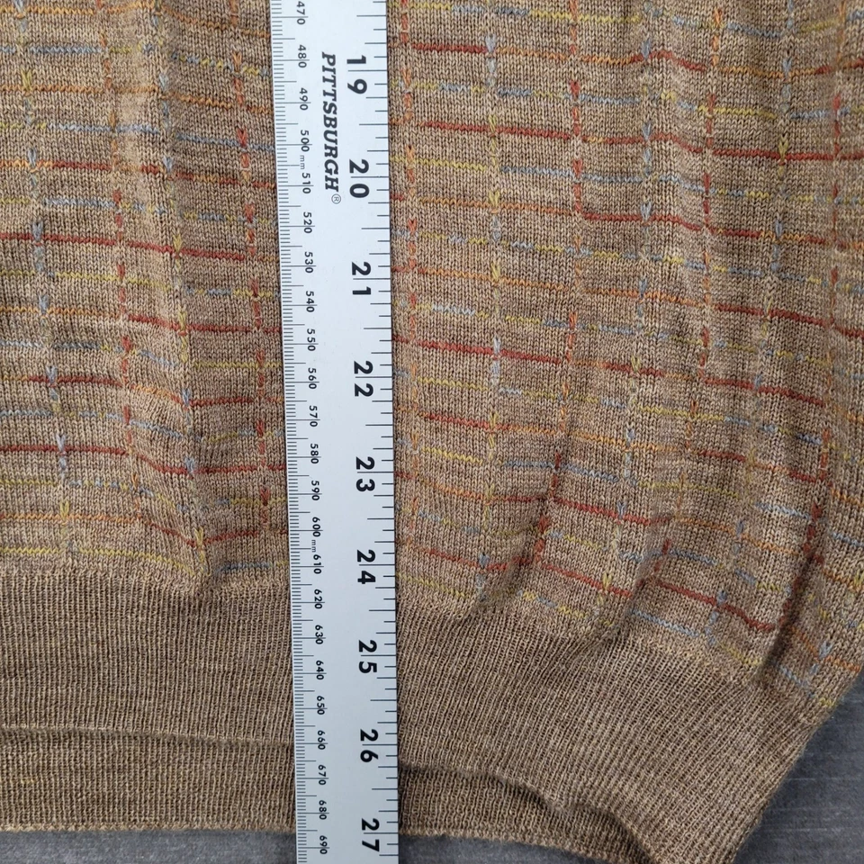 Suéter Tricots St Raphael XXL Para Hombres De Colección Marrón Lana Merino Cuello en V Abuelo Papá Foto 3 de 4