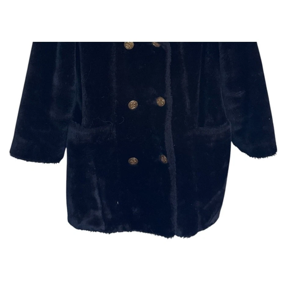 Abrigo De Colección Susan Lynn Mujer Grande Negro Glenoit Imitación Piel Años 50 60 Retro Dama Foto 3 de 4