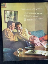 Magazine Ad* - 1963 - AT&T / Bell System - Couple on couch