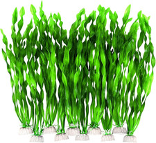 Fish Tank Artificial Plants, Aquarium Plastic Seaweed Decorations, 11.75Inch Tal