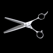 6.5" 32T Double Thinning Hair Scissors 440C Offset Barber Shears 35-40 Blender