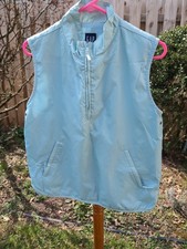 Vintage GAP Vest Womens M Y2K Nylon Baby Blue Medium Pullover Light Weight