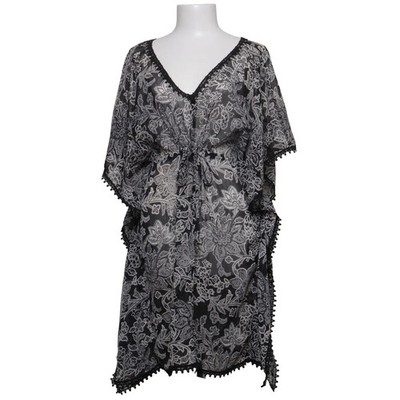 Merona, Strandkleid, Größe: S, Schwarz/Weiß, Polyester, Paisley, Damen #i6s