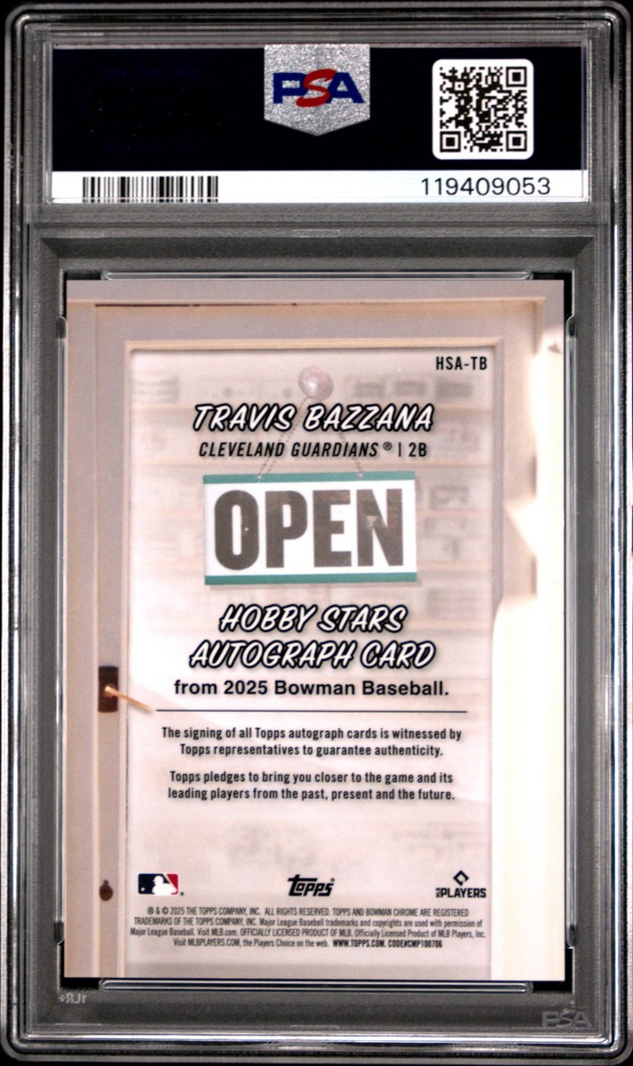 2025 Bowman - Hobby Stars Autographs Travis Bazzana #HSA-TB Orange