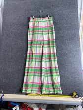 1970s Vaquimont Mohair Plaid Bell Bottom Pants Womens 28x34 USA Shag Insane Rare