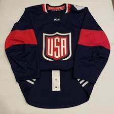 MiC Adidas Authentic Team USA 2016 World Cup Of Hockey WCH Jersey Blue Home 52
