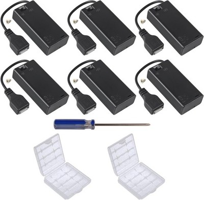 Batteriehalter 6 Stück USB Schalter 3V AA Batteriefach RC Cars LED Licht 2x1,5V