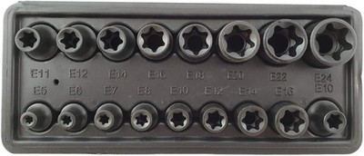 WT-8520 E5-E24 Schlagschrauber E-Profil 3/8'' + 1/2'' Steckschlüsselsatz