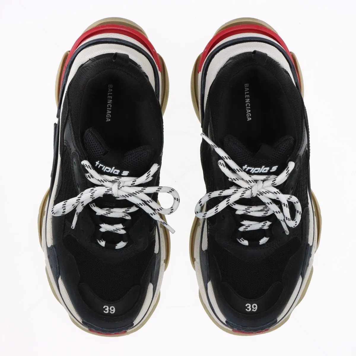 Balenciaga Triple s Mesh x leather Sneakers 26cm Men's Black 533882 Distressed p thumbnail 7