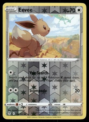 2021 Pokemon Eevee Common Evolving Skies 125/203 Reverse Holo LP