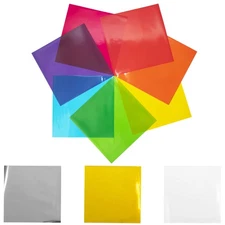 120-Sheets 8x8 inch Colored Cellophane Paper 10 Colors for Crafts Wrap