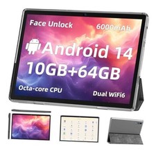 Android 14 Tablet,10 inch Tablets, Octa Core CPU, 10GB 64GB 512GB Black