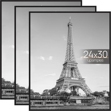 24X30 Poster Frame Black 3 Pack, Scratch-Proof Picture Frames 24 X 30 for Photo
