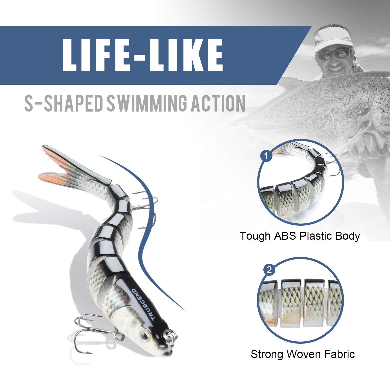 TRUSCEND Swimmax 8-Segment Swimbait Lure - Realistic Action for Bass Perch Pike - Image 4