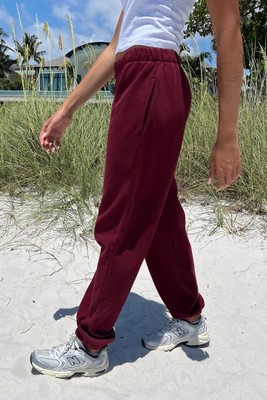 Brandy Melville Sweatpants Joggers Women One Size S Red/ Marroon