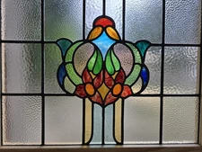 ANTIQUE ENGLISH STAINED GLASS WINDOW