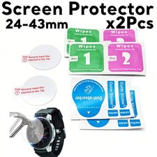 2X Tempered Glass Crystal Protect Film for Smart Watch Screen Protector 24-43mm