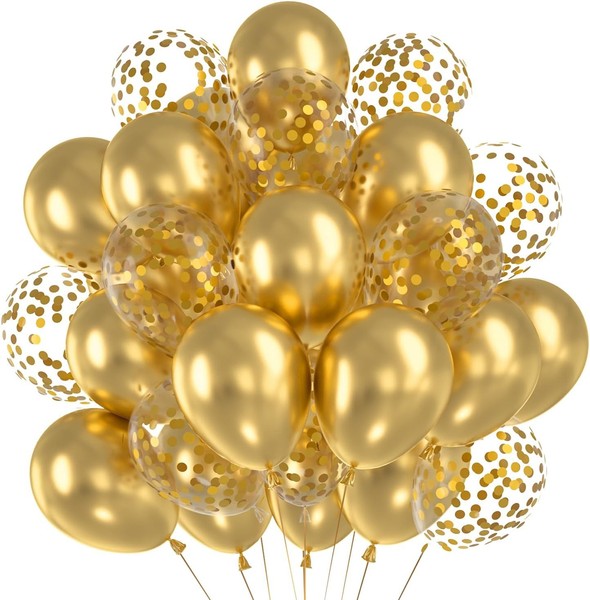 Luftballons Metallic Gold 60 StüCk 12 Zoll Helium Konfetti FüR Hochzeit-image
