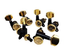 Locking Guitar Tuners 6Pack - 118 Machine Head Replacement Gold Black