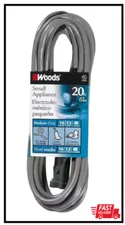 20 Ft. 16/2 SVT Small Appliance Extension Cord, Gray